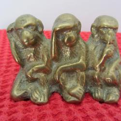 Statuette singes - laiton massif 1970