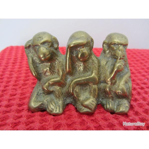 Statuette singes - laiton massif 1970
