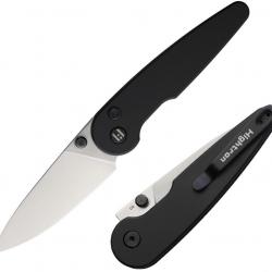 Couteau HIGHTRON Birdidi Black Lame Acier D2 Manche Aluminium Noir Button Lock KIVT Clip HTK06BLKS