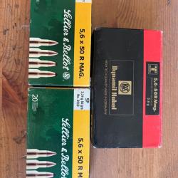 58 Munitions 5.6x50R Magnum Rws et Sellier & Bellot