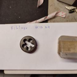 Filière 14/1 , pour filetage de canon système métrique ,européen