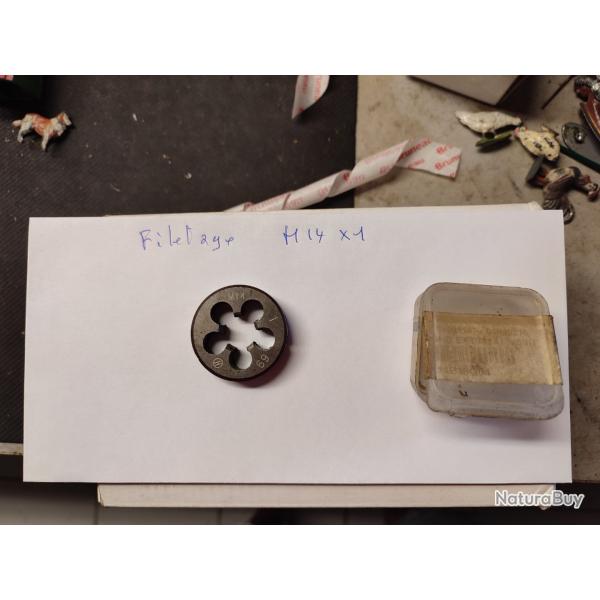 Filire 14/1 , pour filetage de canon systme mtrique ,europen