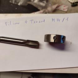 Filière et taraud  14/1 , pour filetage de canon système métrique ,européen
