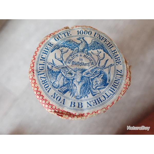 Lot de 10 boites d'amorces canneles BRAUN & BLOEM. N 43. Rechargement poudre noire