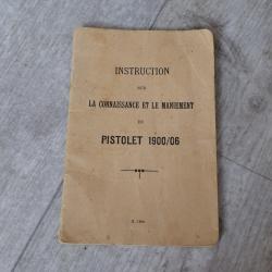 1911 - Rare notice du pistolet parabellum 1900/06 suisse