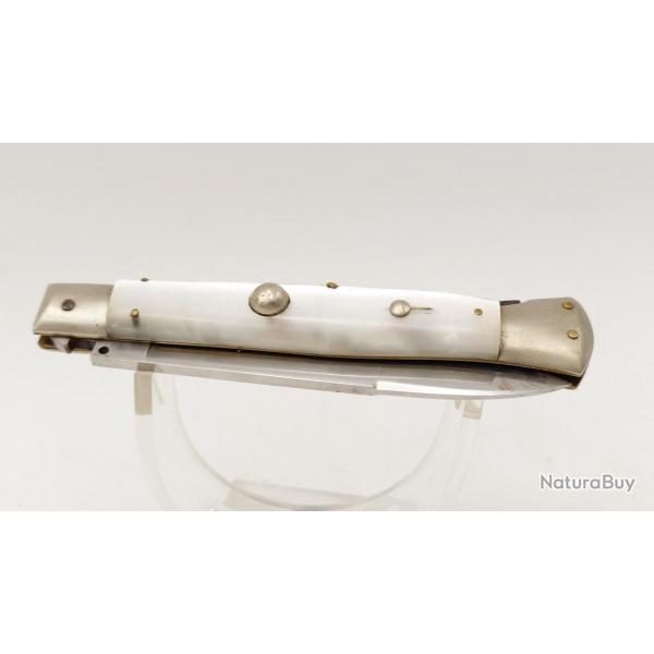 COUTEAU DE POCHE PLIANT OUVERTURE AUTOMATIQUE INOX PATENT ANNEES 70'S Collection Trs bon  Allemagne