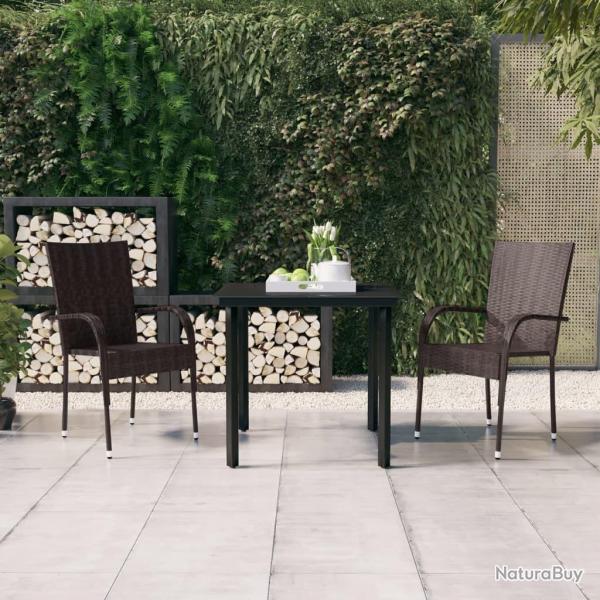 Ensemble  manger de jardin 3 pcs Marron et noir