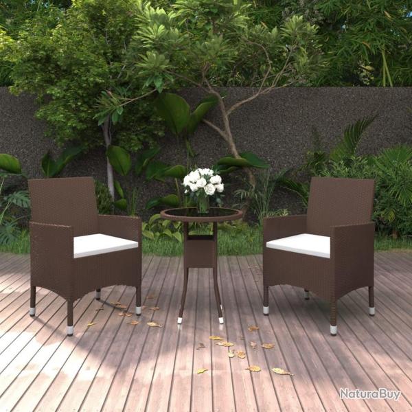 Ensemble  manger de jardin 3pcs Rsine tresse Marron