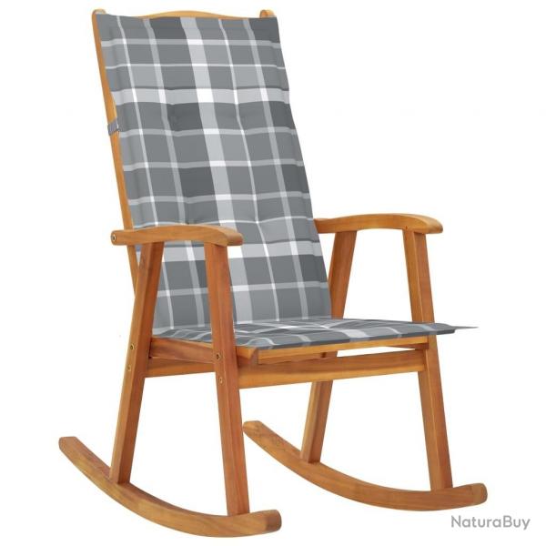 Chaise  bascule avec coussins Bois d'acacia massif