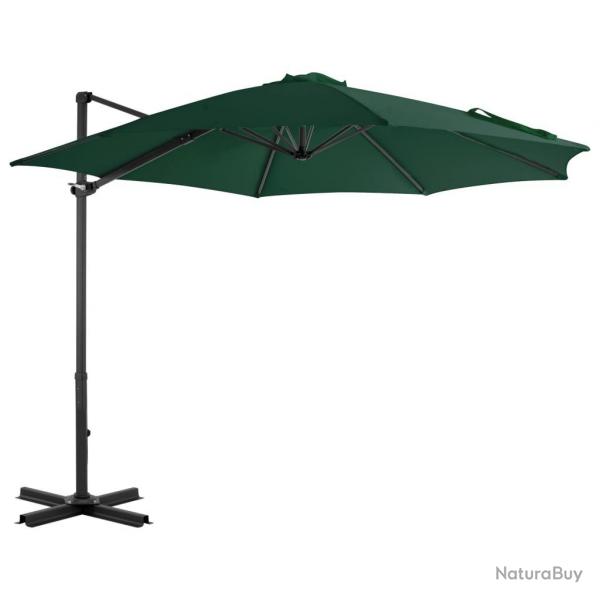 Parasol de jardin en porte--faux et poteau en aluminium vert