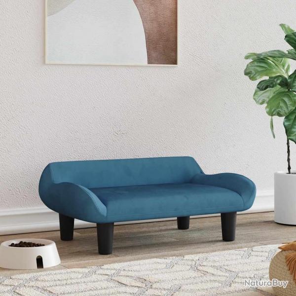 Lit pour chien bleu 70x40x24 cm velours