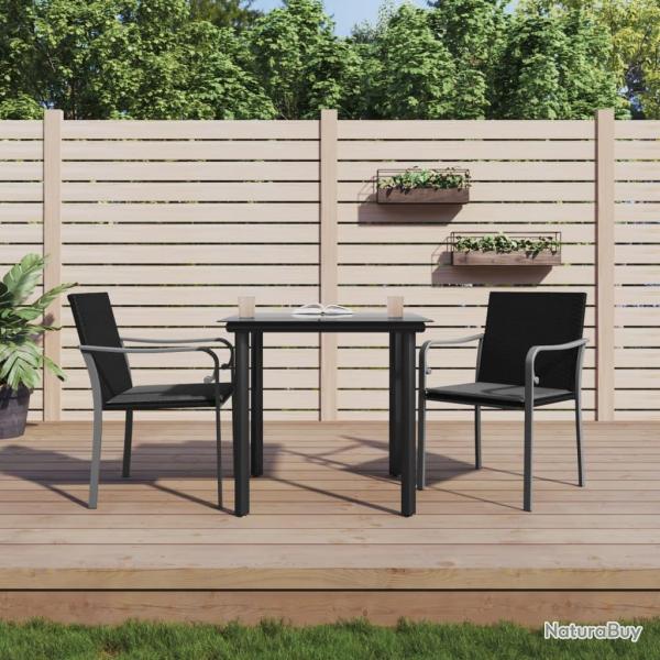 Ensemble  manger de jardin 3 pcs coussins rsine tresse acier