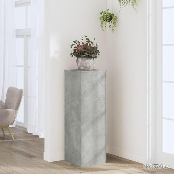 Support pour plantes gris bton 33x33x100 cm bois d'ingnierie