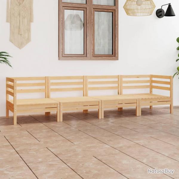 Salon de jardin 4 pcs Bois de pin massif