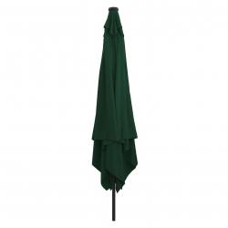 Parasol de jardin carré avec lumières LED 295x245 cm Vert
