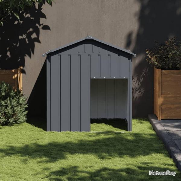 Niche pour chien avec toit anthracite acier galvanis