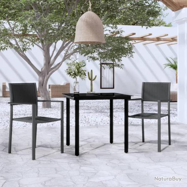 Ensemble  manger de jardin 3 pcs Noir