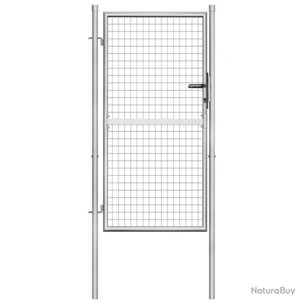 Porte de jardin Acier galvanis 105x200 cm Argent