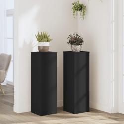 Supports pour plantes 2 pcs noir 25x25x80 cm bois d'ingénierie
