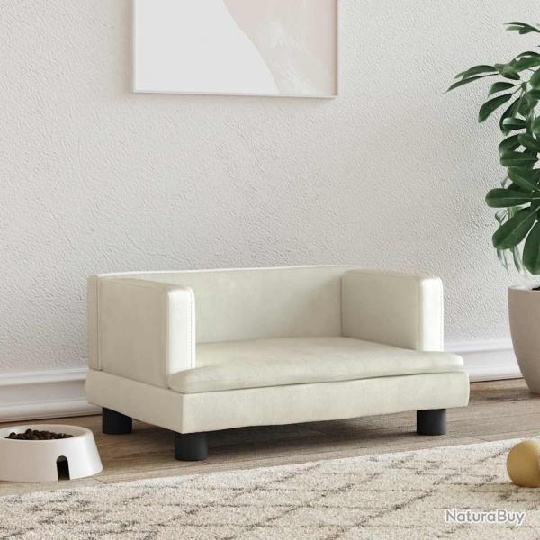 Lit pour chien crme 60x40x30 cm velours