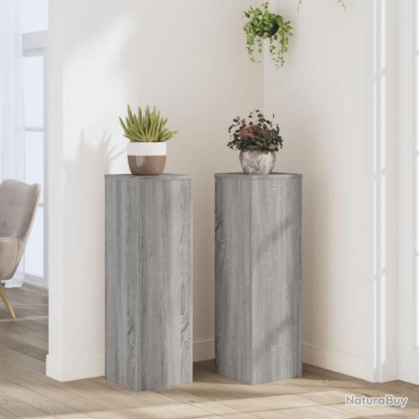 Supports pour plantes 2 pcs sonoma gris bois d'ingnierie