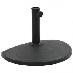 Socle demi-rond de parasol Polyrésine 9 kg Noir