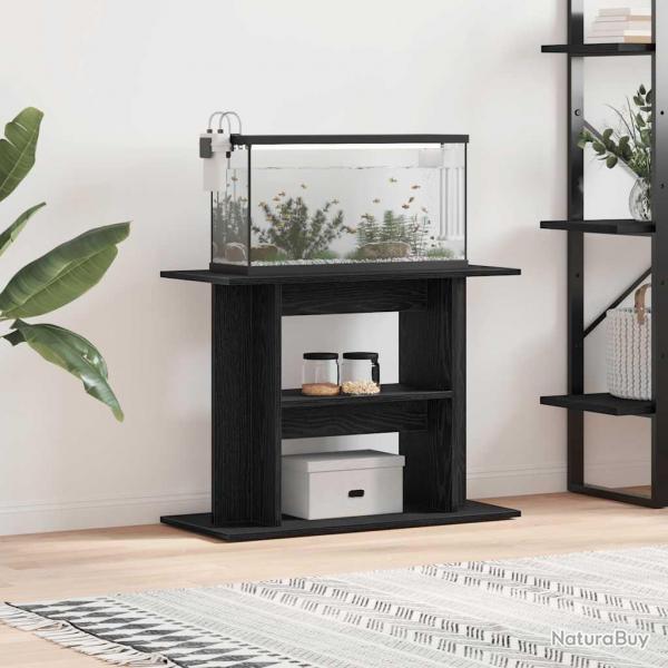 Support pour aquarium chne noir 80x35x60cm bois d'ingnierie