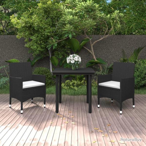 Ensemble  manger de jardin coussins 3 pcs Rsine tresse Verre