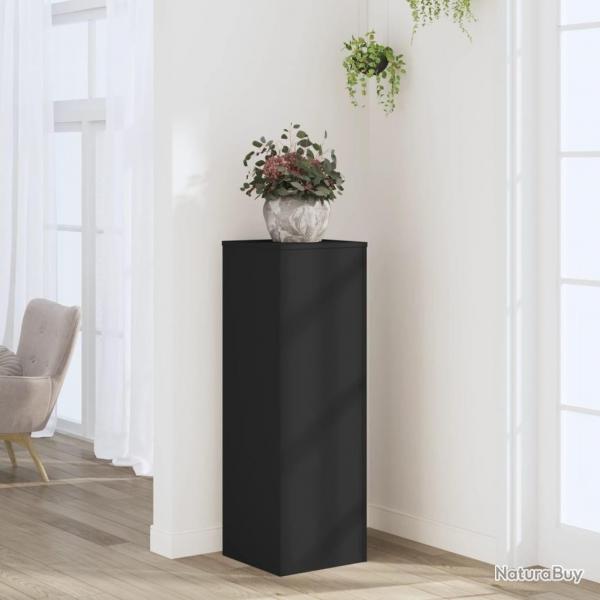 Support pour plantes noir 33x33x100 cm bois d'ingnierie