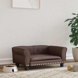 Lit pour chien marron 70x45x30 cm similicuir