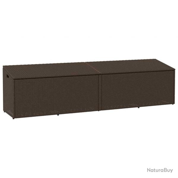 Bote de rangement de jardin marron 220x50x58 cm rsine tresse