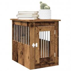 Meuble de cage chien vieux bois 45x62x59 cm bois d'ingénierie
