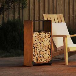 Étagère à bois 40x30x80 cm acier résistant aux intempéries