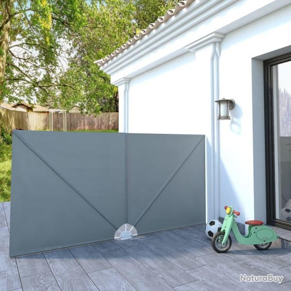 Auvent latral pliable de terrasse Gris 300 x 150 cm
