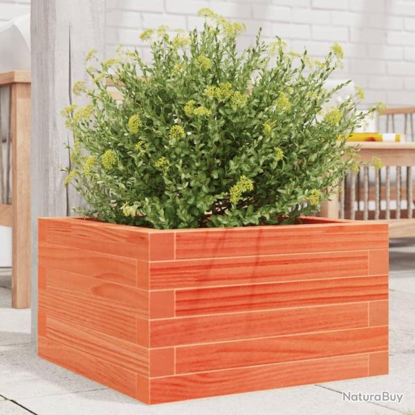 Jardinire cire marron 40x40x23 cm bois de pin massif