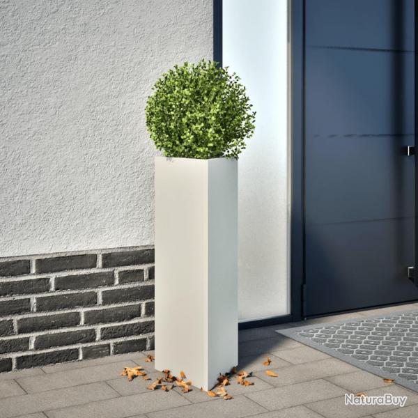 Jardinire blanc triangulaire 30x26x75 cm acier