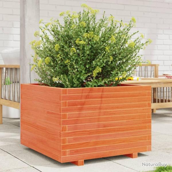 Jardinire cire marron 70x70x49,5 cm bois de pin massif