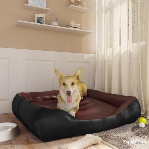 Lit pour chien Noir et marron 80x68x23 cm Similicuir