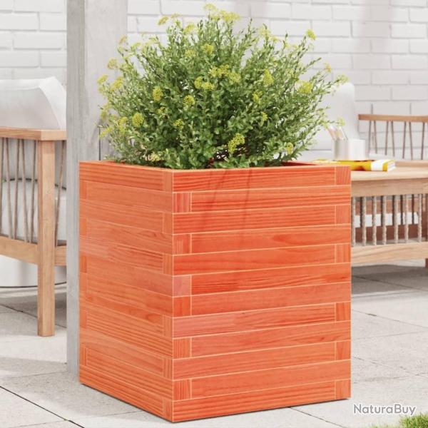 Jardinire cire marron 40x40x46 cm bois de pin massif