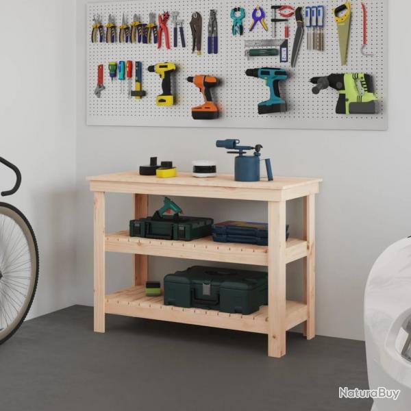 Banc de travail 110,5x50x80 cm Bois de pin massif
