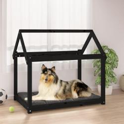 Lit pour chien Noir 101x70x90 cm Bois de pin solide