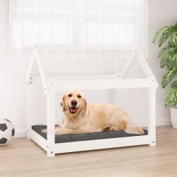 Lit pour chien Blanc 81x60x70 cm Bois de pin solide