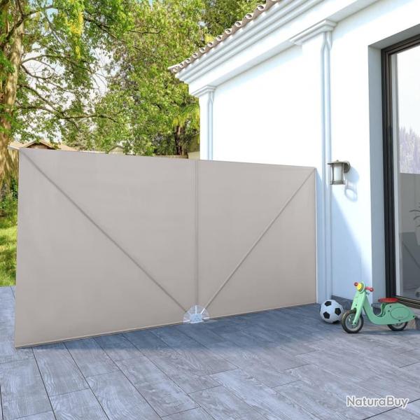 Auvent latral pliable de terrasse Crme 400 x 200 cm