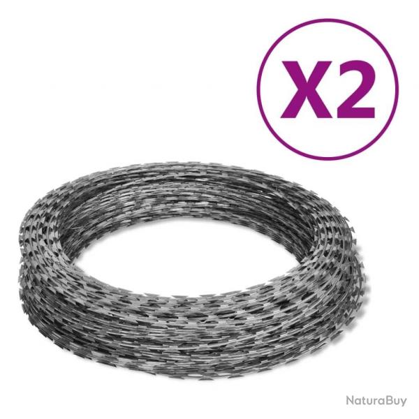 Fils barbels hlicodaux rouleaux 2 pcs acier galvanis 100 m