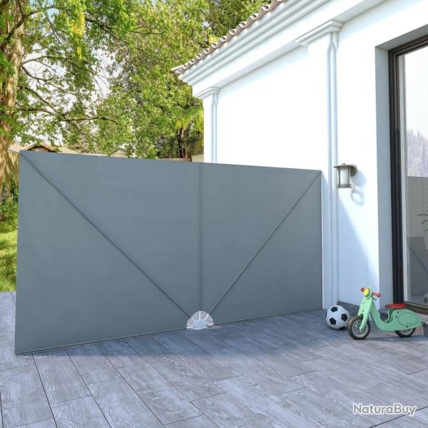 Auvent latral pliable de terrasse Gris 400 x 200 cm