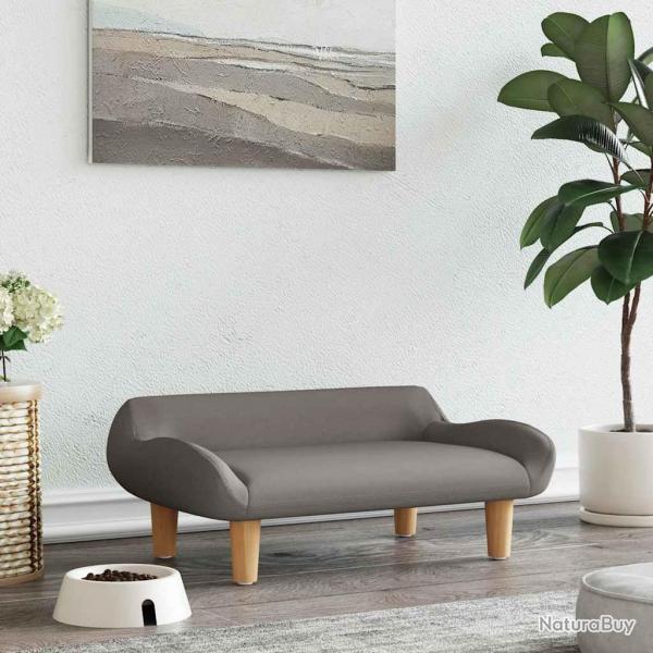Lit pour chien taupe 70x40x24 cm tissu