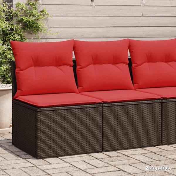 Salon de jardin avec coussins 2pcs marron rsine tresse acacia