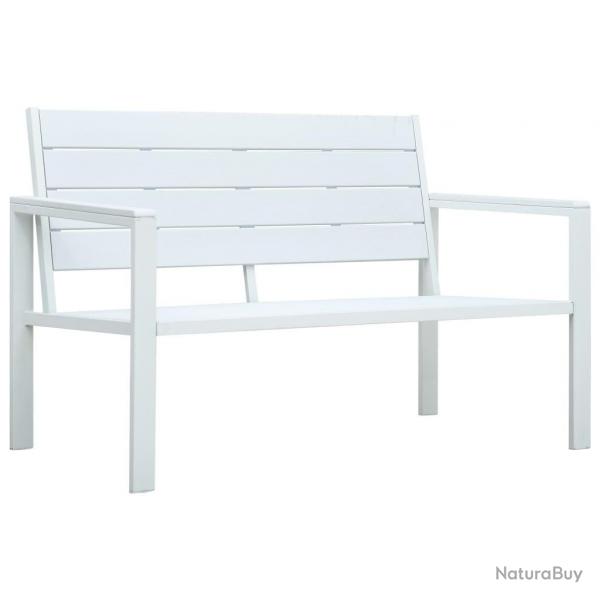 Banc de jardin 120 cm PEHD Blanc Aspect de bois