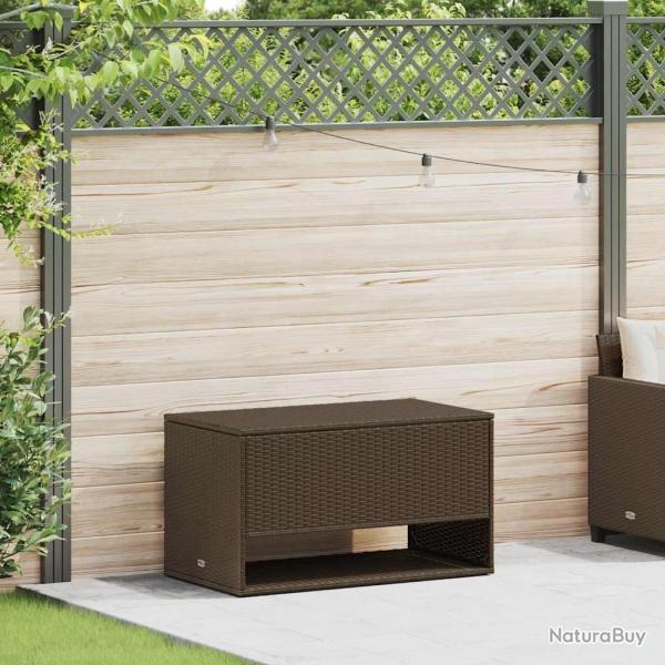 Coffre  coussins d'extrieur marron 100x55x55,5 cm polyrotin