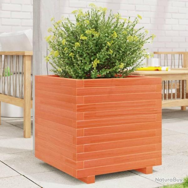 Jardinire cire marron 50x50x49,5 cm bois de pin massif